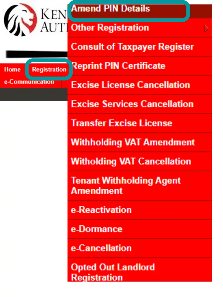 How To Amend KRA PIN Details