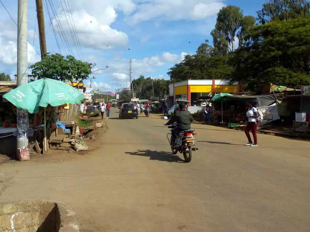 An ever busy Kenyatta Road in Juja
